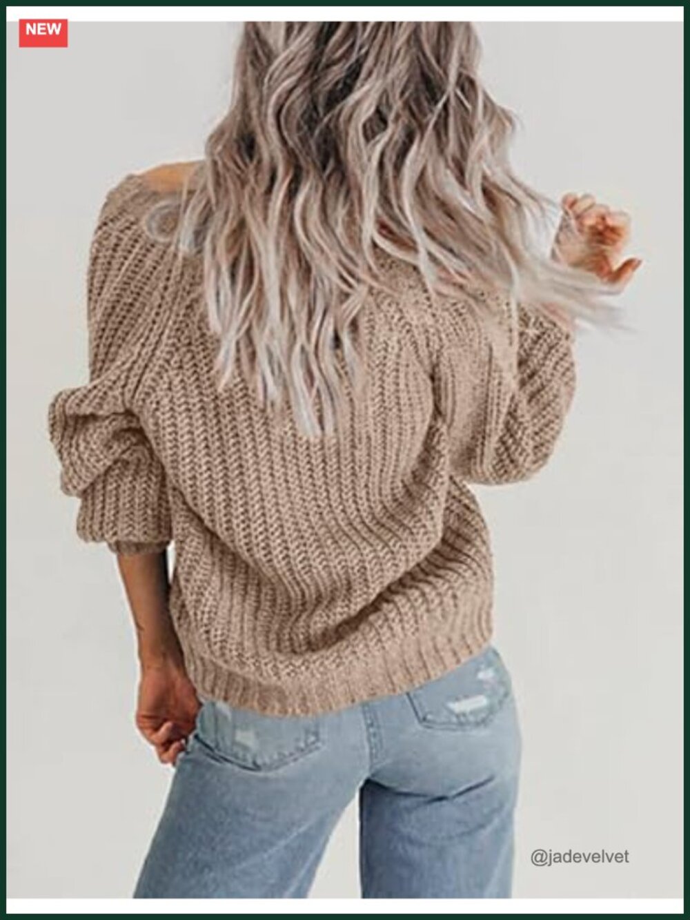 Women's Chunky Knit Cardigan Long Sleeve V-Neck Button Down Sweater - Picture 3 of 6